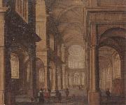 Jan Van Vucht The interior of a reformed church,with a beggar soliciting alms from an elegant company Sweden oil painting artist